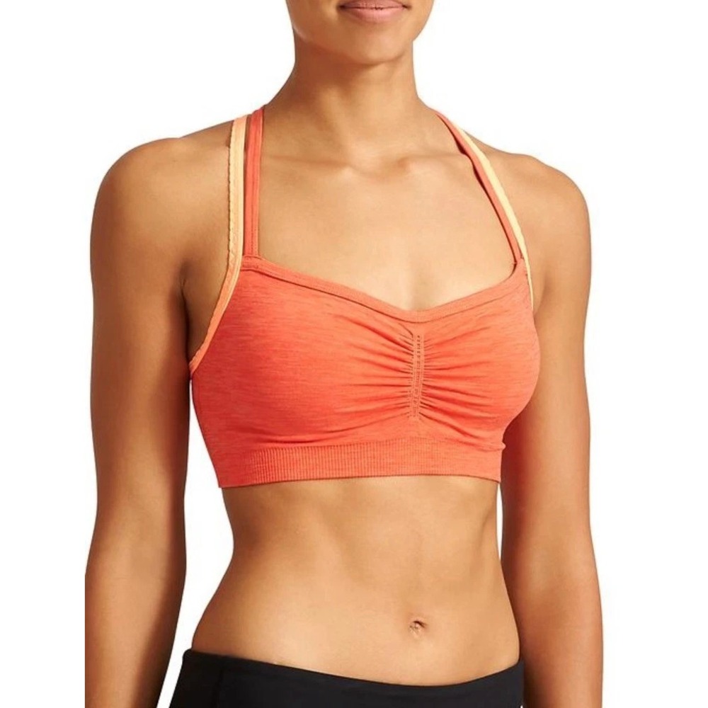 Athleta Namaste Seamless Sports Bra Orange Space Dye Sz XL
